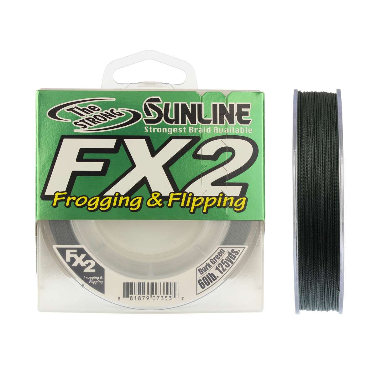 Sunline FX2 Frogging and Flipping Braid, 125yds, GRN